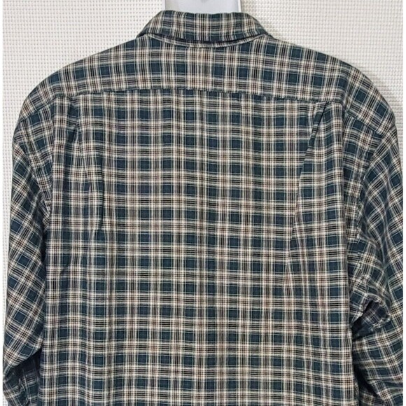 Polo Ralph Lauren Shirt Mens XL G.I. Green Plaid Cotton Wool Button Up - Picture 6 of 9